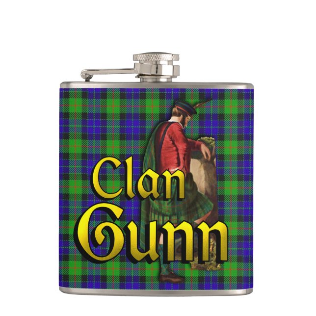 Clan Gunn Old Scotland Hip Flask (Front)
