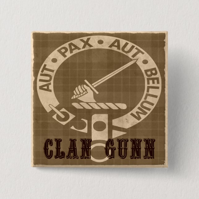 Clan Gunn Sepia 15 Cm Square Badge (Front)