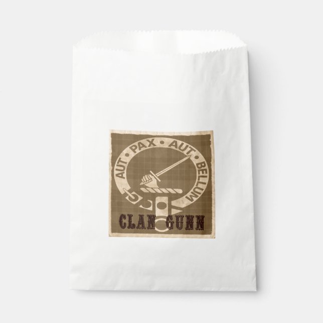 Clan Gunn Sepia Favour Bags (Front)