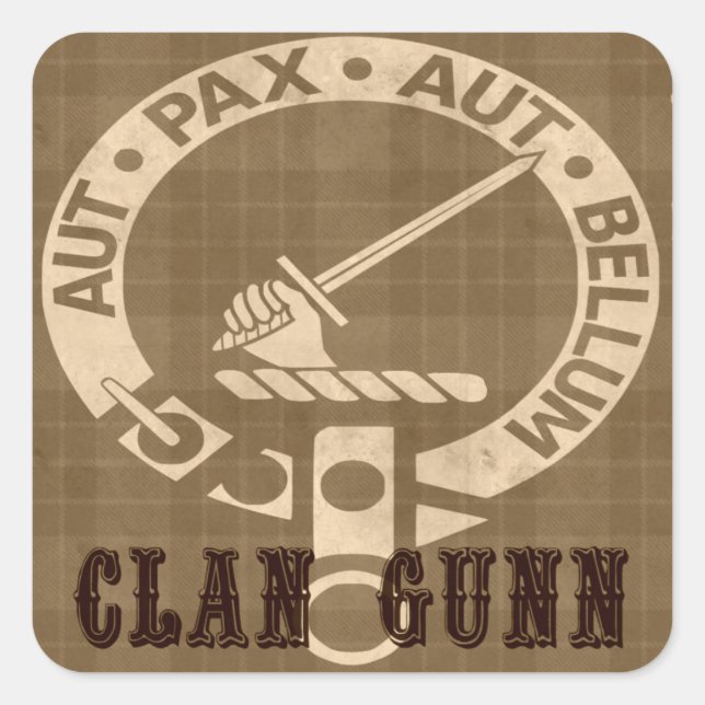 Clan Gunn Sepia Square Sticker (Front)
