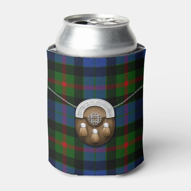 Clan Gunn Tartan And Sporran Can Cooler (Can Front)