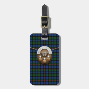 Clan Gunn Tartan And Sporran Luggage Tag