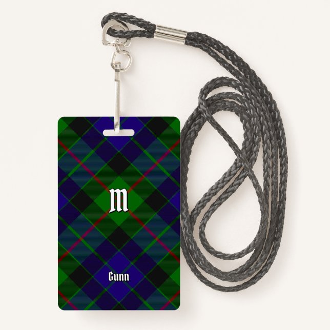 Clan Gunn Tartan Badge ID Badge (Front with Lanyard)