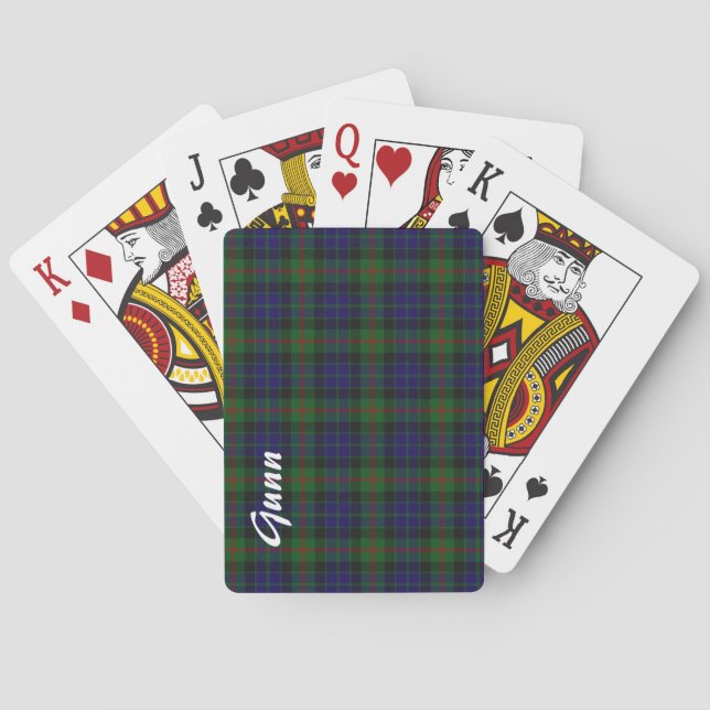 Clan Gunn Tartan Plaid Playing Cards (Back)