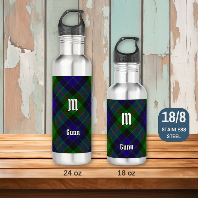Clan Gunn Tartan Stainless Steel Water Bottle (Creator Uploaded)
