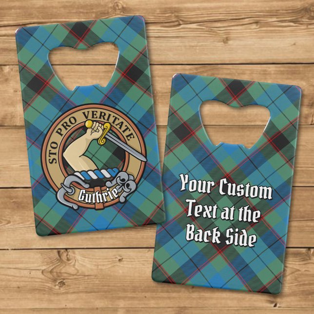 Clan Guthrie Crest over Tartan (Creator Uploaded)