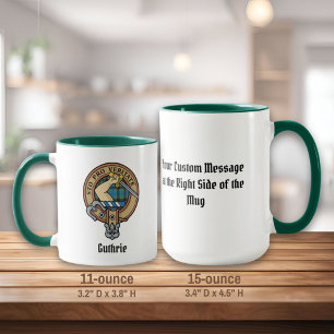 Clan Guthrie Crest over Tartan Mug
