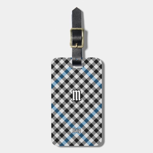 Clan Haig Check Tartan Luggage Tag (Front Vertical)