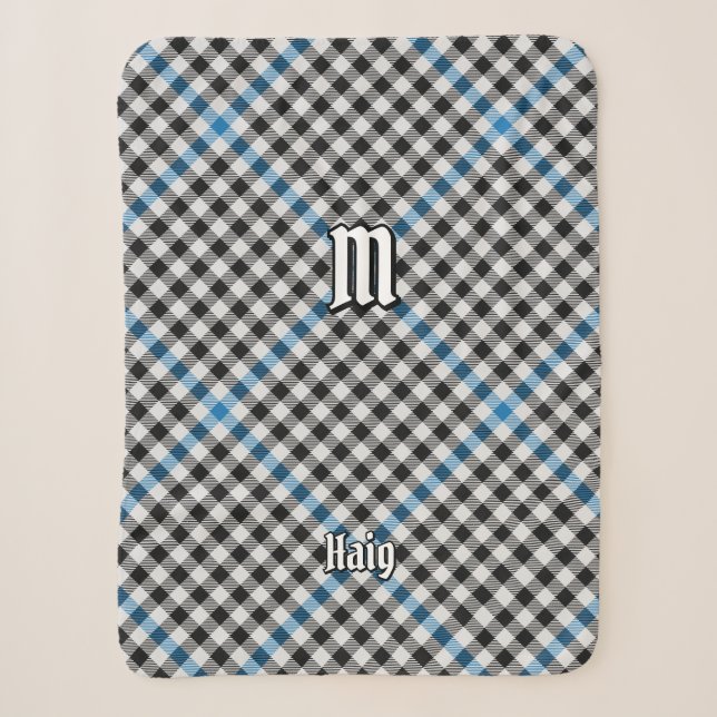 Clan Haig Check Tartan Sherpa Blanket (Front)