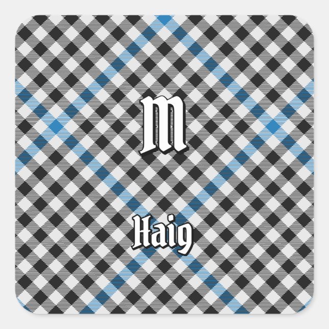 Clan Haig Check Tartan Square Sticker (Front)