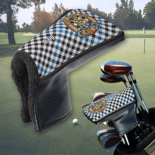 Clan Haig Crest over Check Tartan Golf Head Cover