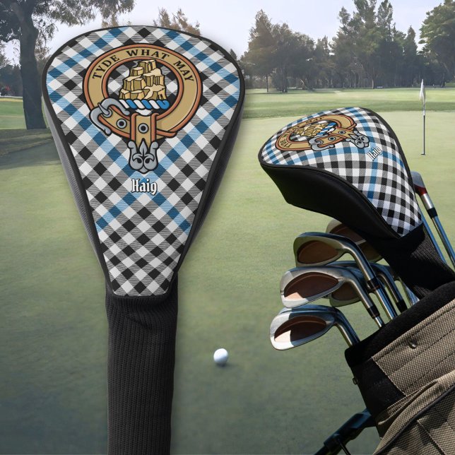 Clan Haig Crest over Check Tartan Golf Head Cover (Creator Uploaded)