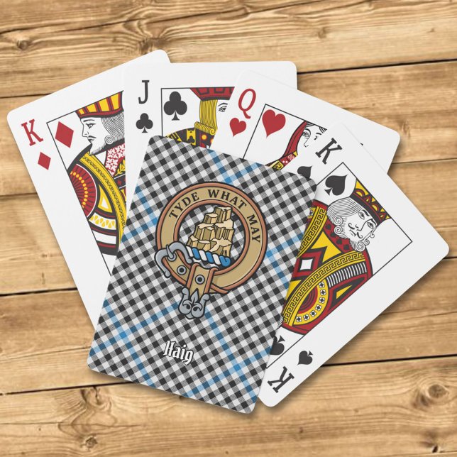 Clan Haig Crest over Check Tartan Playing Cards (Creator Uploaded)