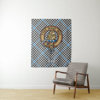 Clan Haig Crest over Check Tartan