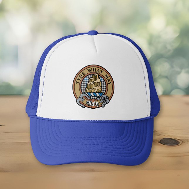 Clan Haig Crest over Check Tartan Trucker Hat (Creator Uploaded)
