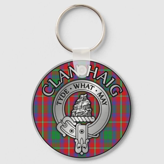 Clan Haig Crest & Tartan Key Ring (Front)