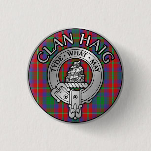 Clan Haig Crest & Tartan Knot Cufflinks 3 Cm Round Badge