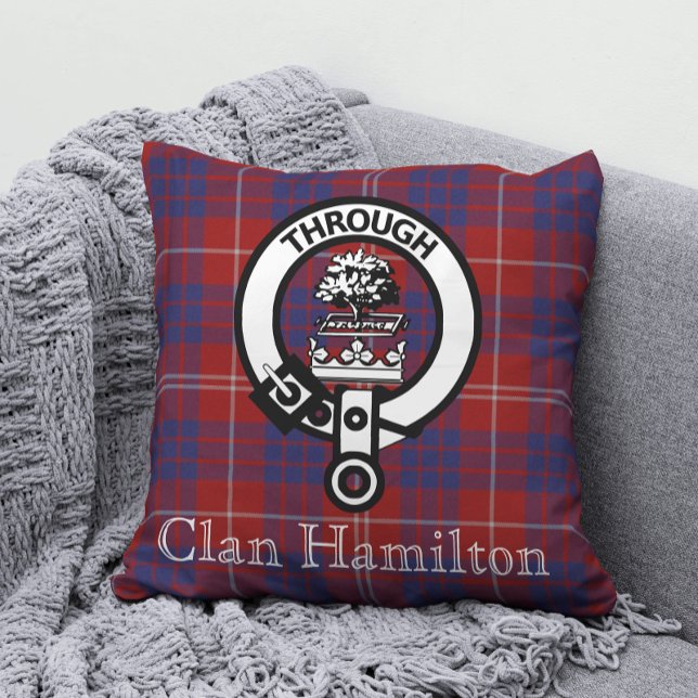 Clan Hamilton Crest and Tartan Cushion (Creator Uploaded)