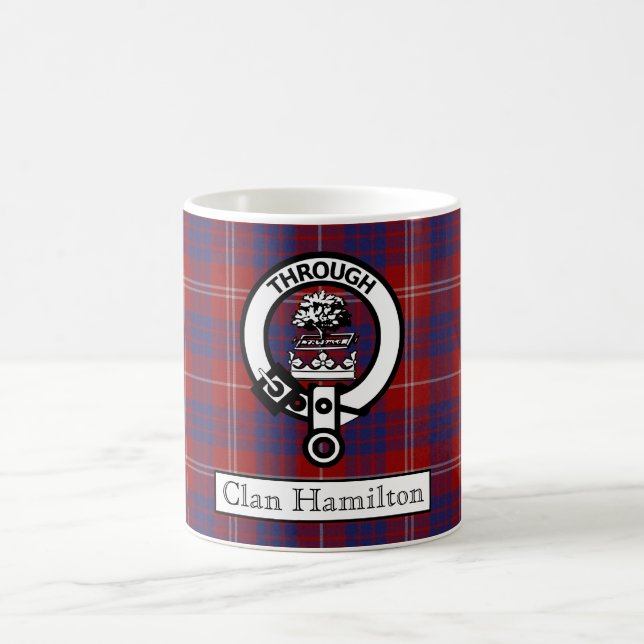 Clan Hamilton Crest and Tartan II Coffee Mug (Center)
