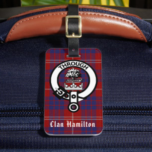 Clan Hamilton Crest and Tartan Luggage Tag