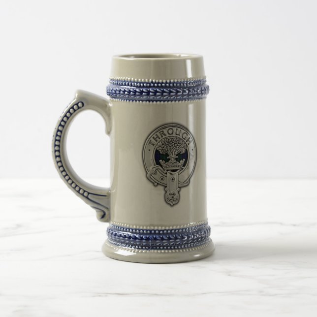 Clan Hamilton Crest & Hunting Tartan Beer Stein (Left)
