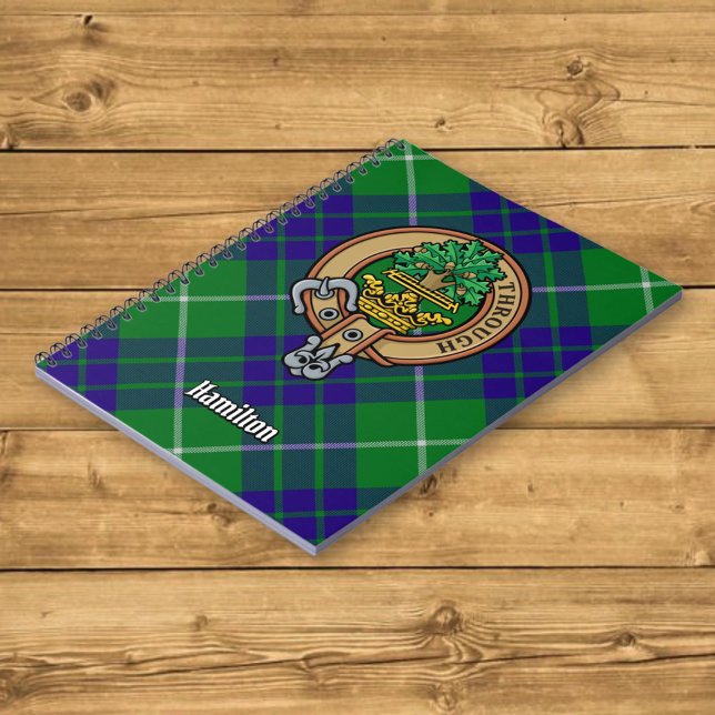 Clan Hamilton Crest over Hunting Tartan Notebook (Creator Uploaded)