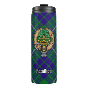 Clan Hamilton Crest over Hunting Tartan Thermal Tumbler