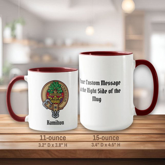 Clan Hamilton Crest over Red Tartan Mug (Creator Uploaded)