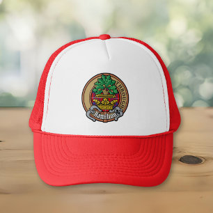 Clan Hamilton Crest over Red Tartan Trucker Hat