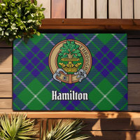 Clan Hamilton Crest over Tartan