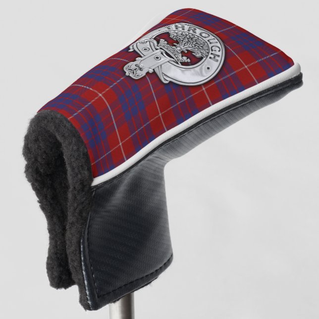 Clan Hamilton Crest & Tartan Golf Head Cover (3/4 Front)