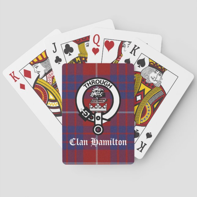 Clan Hamilton Crest & Tartan Playing Cards (Back)