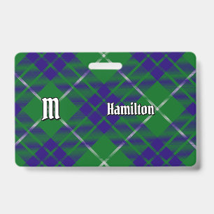 Clan Hamilton Hunting Tartan Badge ID Badge