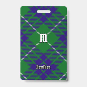 Clan Hamilton Hunting Tartan Badge ID Badge