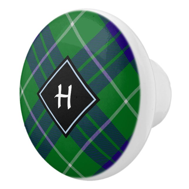 Clan Hamilton Hunting Tartan Ceramic Knob (Right)