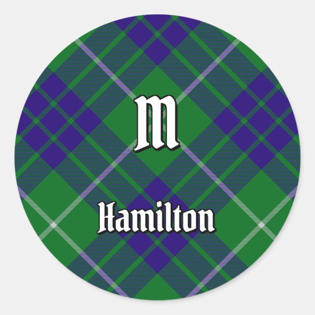 Clan Hamilton Hunting Tartan Classic Round Sticker (Front)