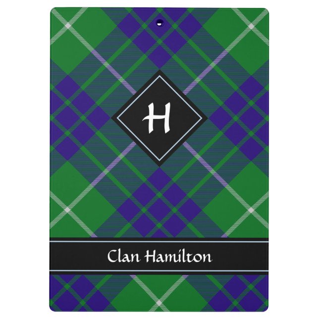 Clan Hamilton Hunting Tartan Clipboard (Back)