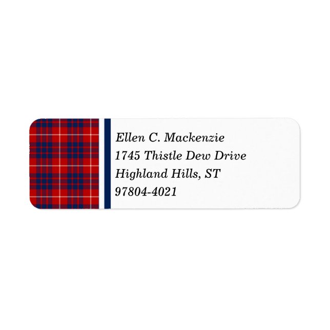 Clan Hamilton Red and Royal Blue Scottish Tartan (Front)