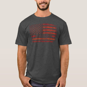 Clan Hamilton Red Scottish tartan US flag kilt Sco T-Shirt