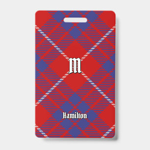 Clan Hamilton Red Tartan Badge ID Badge