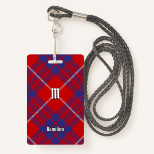 Clan Hamilton Red Tartan Badge ID Badge