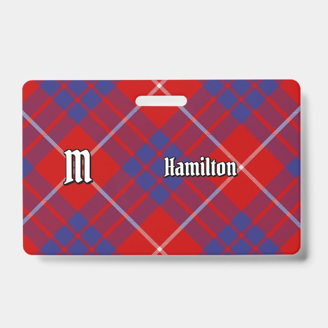 Clan Hamilton Red Tartan Badge ID Badge (Front)