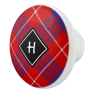 Clan Hamilton Red Tartan Ceramic Knob