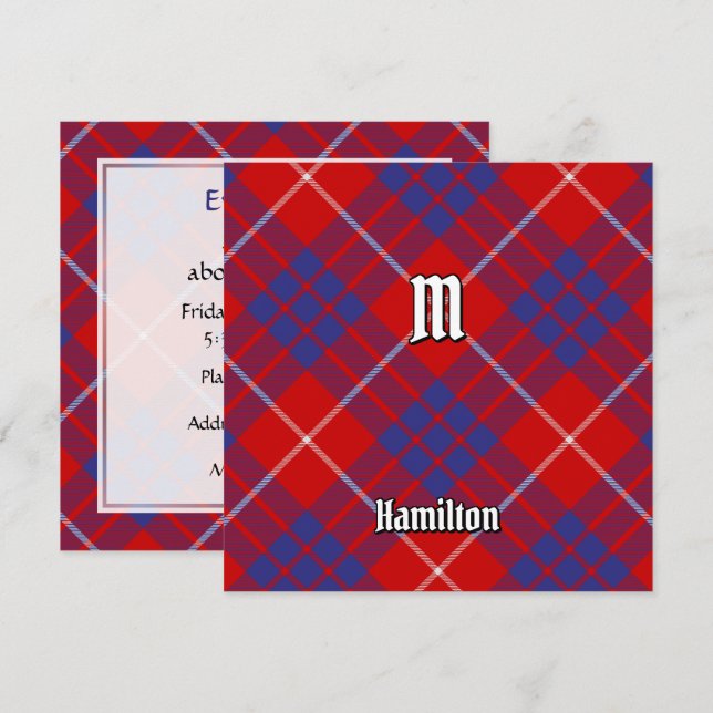 Clan Hamilton Red Tartan Invitation (Front/Back)