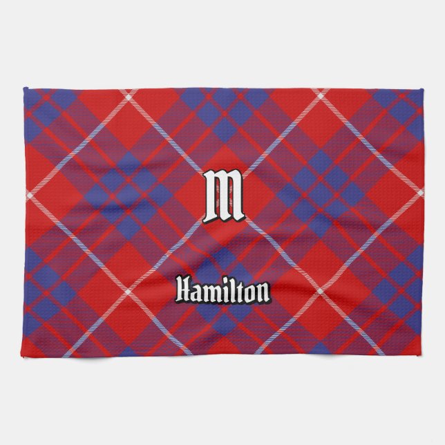 Clan Hamilton Red Tartan Kitchen Towel (Horizontal)