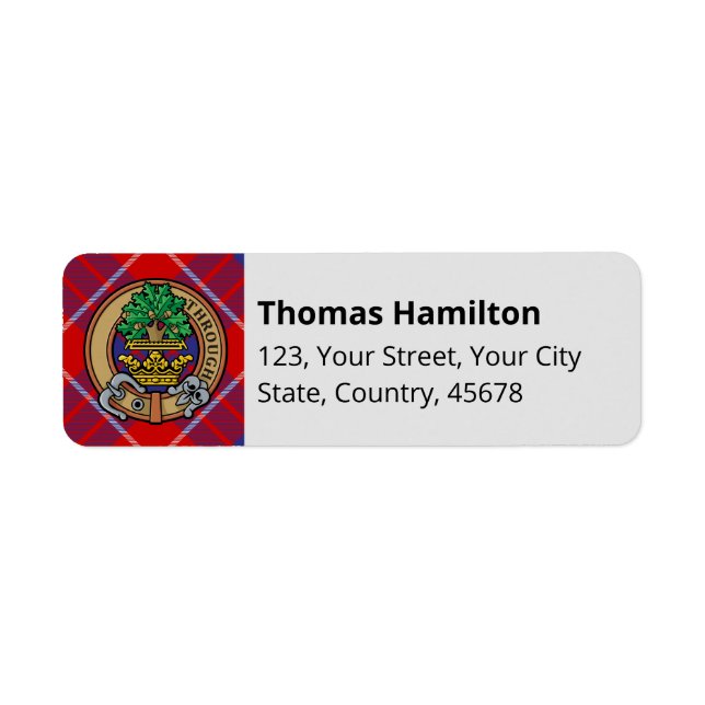 Clan Hamilton Red Tartan Label (Front)