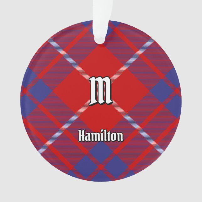 Clan Hamilton Red Tartan Ornament (Front)