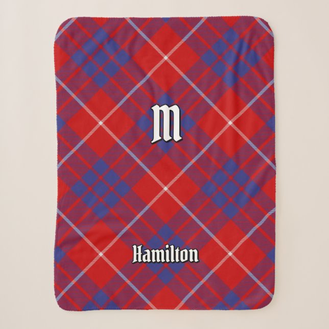Clan Hamilton Red Tartan Sherpa Blanket (Front)