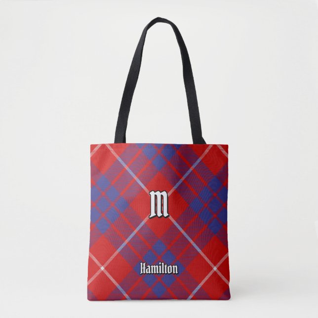 Clan Hamilton Red Tartan Tote Bag (Front)