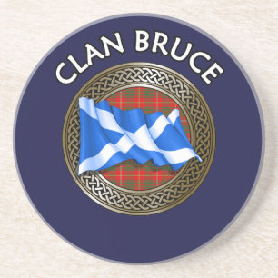 Clan Hamilton Tartan Knot & Flag Coaster
